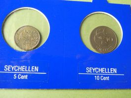 Seychellen, Set 2 alte unzirkulierte Münzen