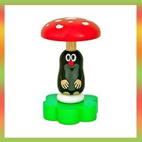 Baby-Spielzeug, Holz-Rassel mit Fliegenpilz, Maulwurf