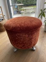 Schöner Velvet-Stil Sitzhocker in Orange