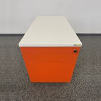 König + Neurath Container Roll-Korpus Weiss-Orange HR-Auszug