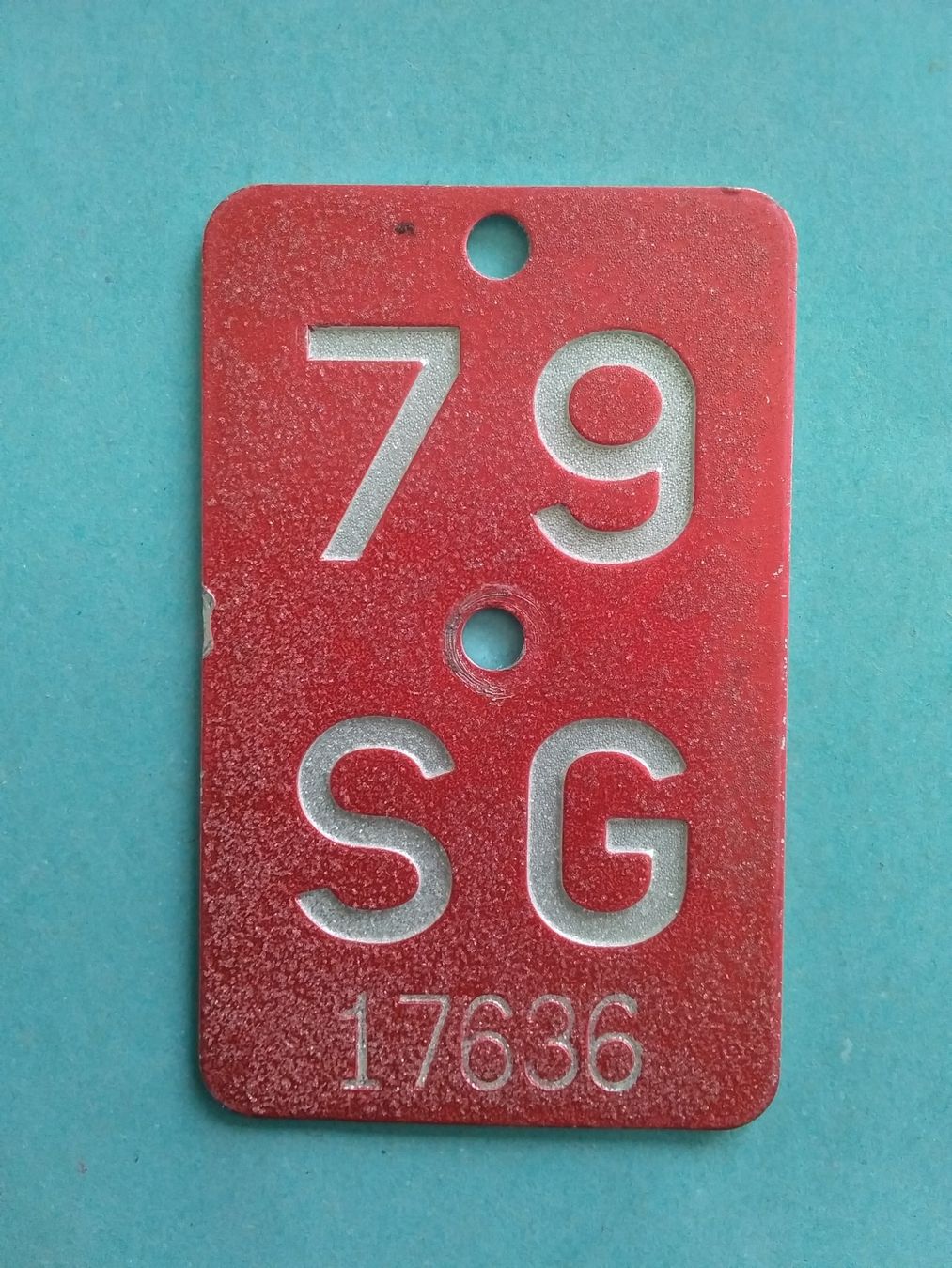 Insegne: Velonummern Fahrradnummer SG 79 – Usato da Appenzell venduto da lama19