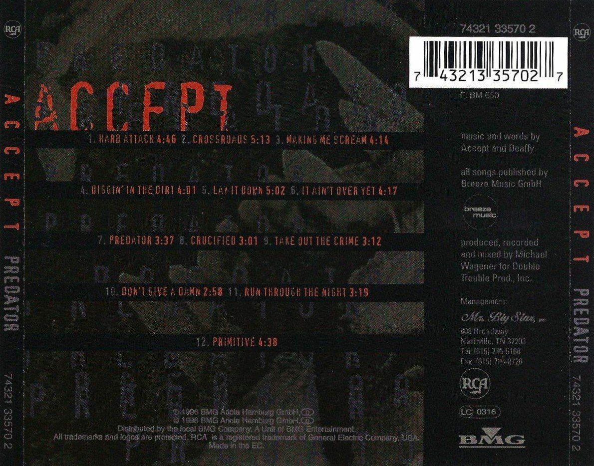 CD: CD: ACCEPT - Predator – Usato da Rotkreuz venduto da groeli69 1