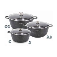 Kochtopfset 24-28-32CM 6 tlg Topf Induktion Alu  Guss Pfanne
