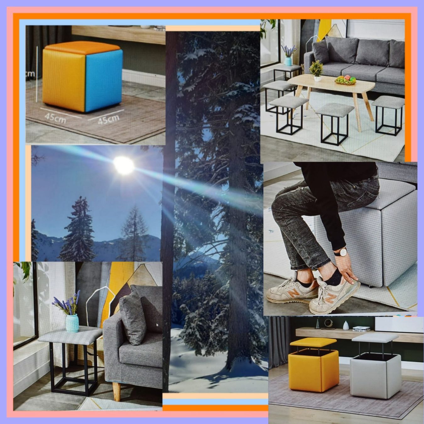 Hocker: Tabouret magique5 multi couleur rangés dans un cube45 /45/45 – Neu und originalverpackt aus Payerne von jea_m6nb 1