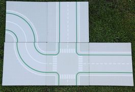 5 graue Lego Strassenplatten