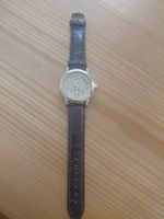 Herren Armbanduhr braunes Lederband guter Zustand