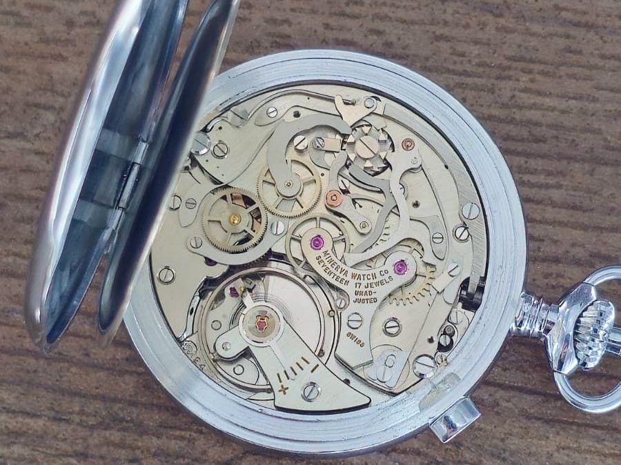Minerva Uhren: Minerva Rattrappe-Chronometer, Sammlerstück – Gebraucht aus Lugano von R.Riccardo 7