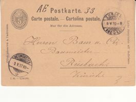 SGK PK 025 mit ST Zürich,  Neumünster, Frühdatum