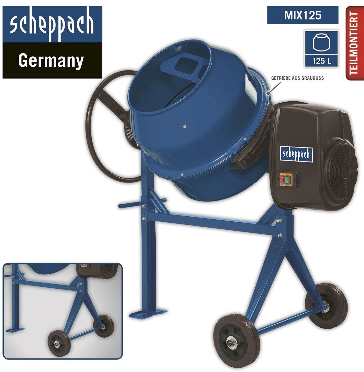 Scheppach Tutte le macchine: SCHEPPACH Betonmischer SET Mix 125 L – Nuovo e nell'imballaggio originale da Bottighofen venduto da zaap 2