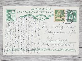 CL16 Carte Postale + Timbre Suisse 1927