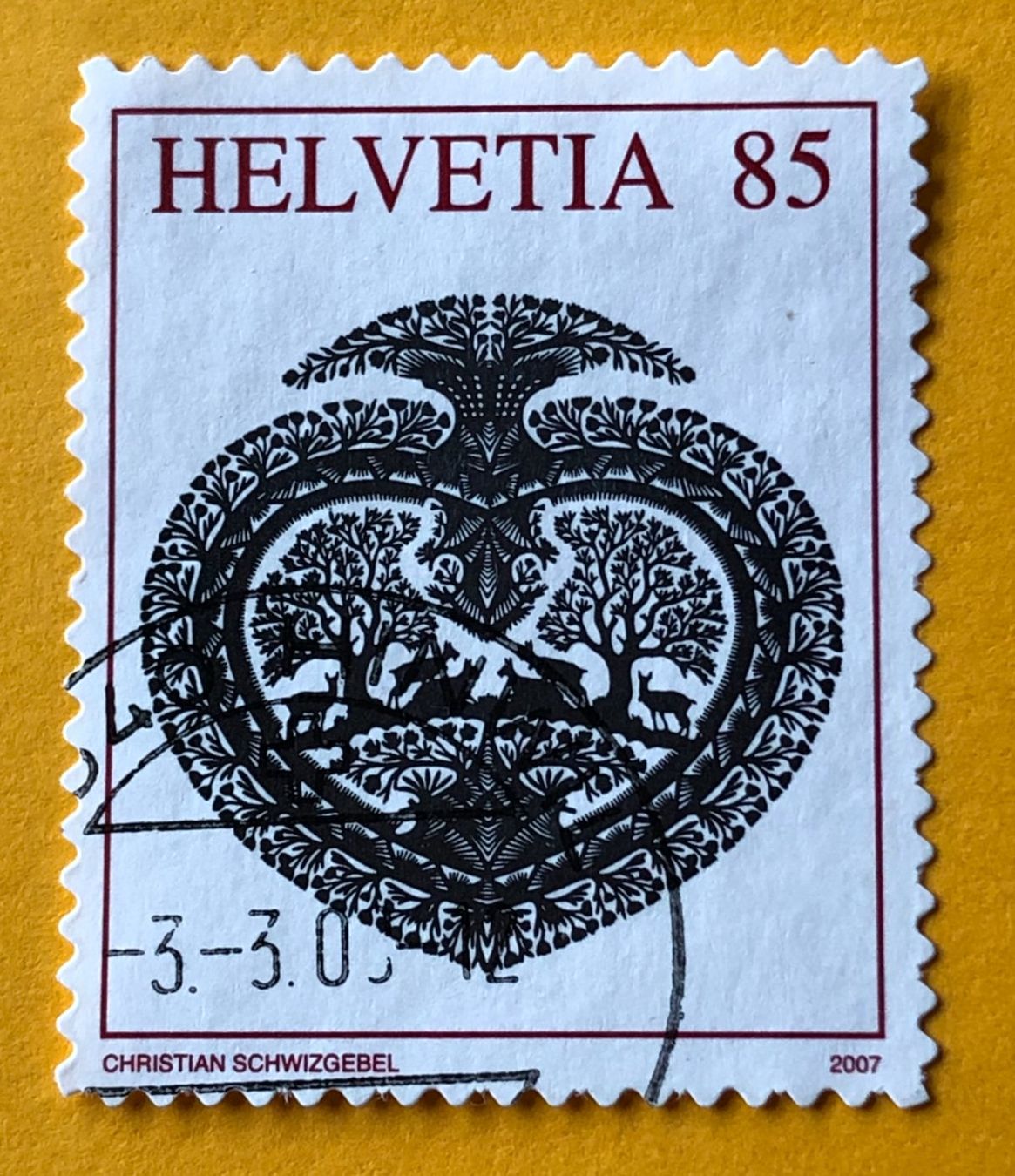 Alle Briefmarken: Nr.1250A Herz  GESTEMPELT Sondermarken 2007    – Gebraucht aus Aarau von Billa007