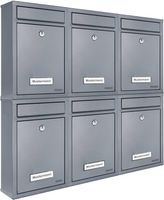 6x Briefkasten mit Schloss+Namensschild