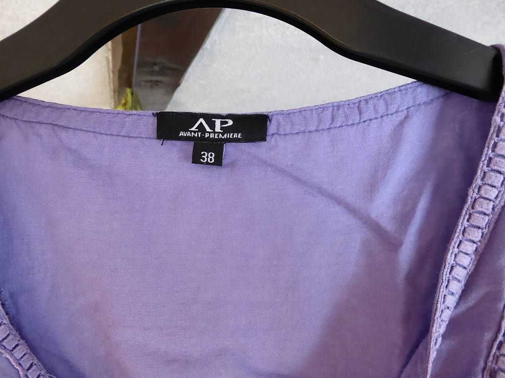 Avant Premiere Camicette: Originelle Baumwollbluse, Grösse 38, violett – Usato da Wald ZH venduto da e8e 1