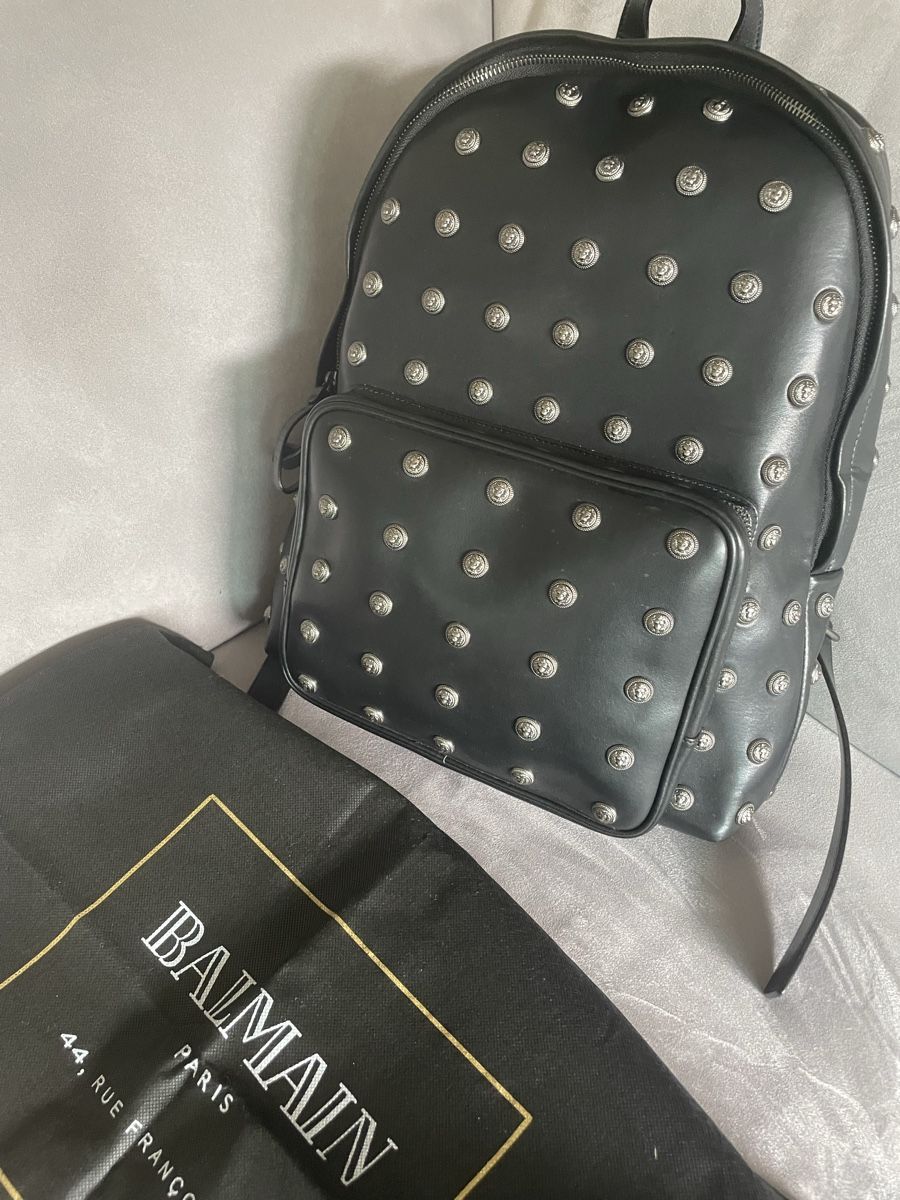 Sacs à dos: Balmain Backpack Black Studded Leather Unisex – Neuf (Voir description) à Zürich par Nat1978