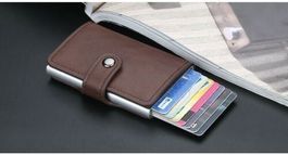 Leder RFID Kredit Kartenetui Restposten
