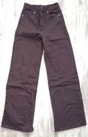 Pantalon large marron taille haute