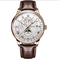 Elegante POEDAGAR Herrenuhr, Lederarmband