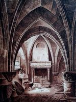 Im Keller von Château de Pierrefonds, Zeichnung 19. Jh.