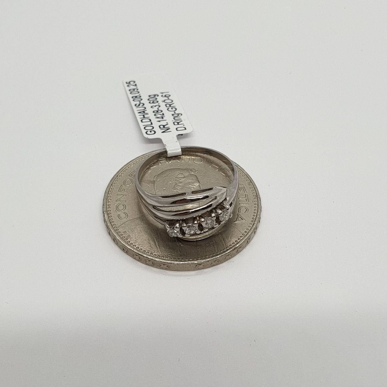 Anelli: Echt 14K Gold -  4x Diamant Ring – Usato da Luzern venduto da Luzern-Goldhaus 4