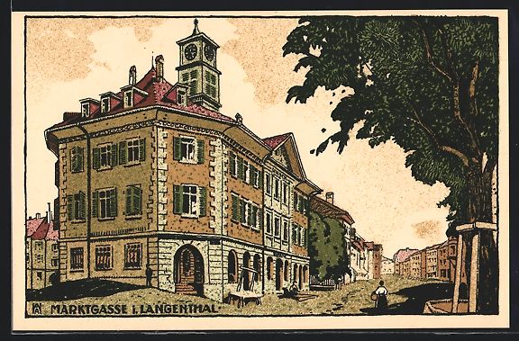 Cartoline postali: AK Langenthal, Partie an der Marktgasse – Usato da Berlin venduto da bartko-reher