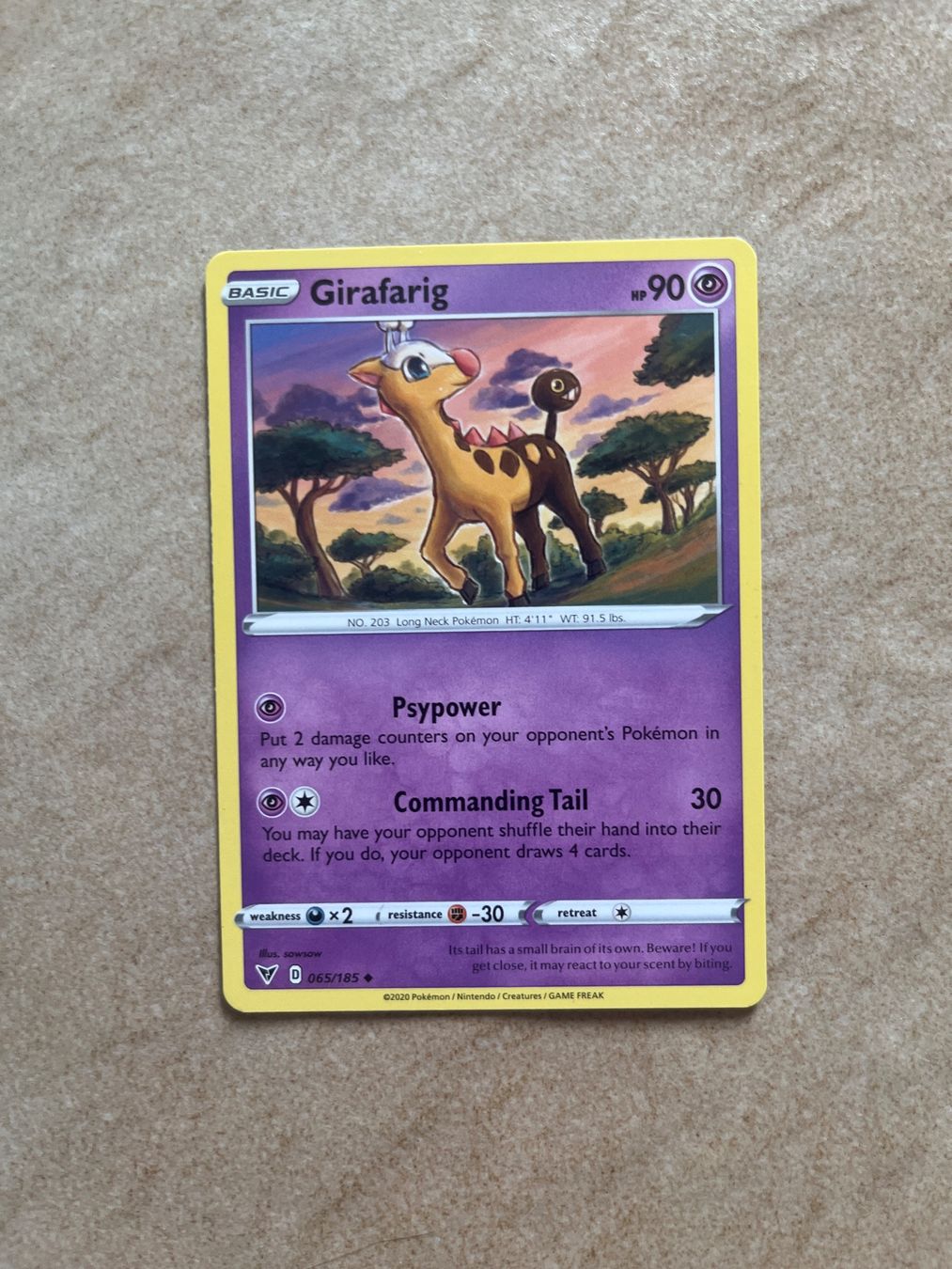 Pokémon Carte collezionabili: Carte Pokemon Girafarig - Vivid Voltage - EN – Usato da Vernayaz venduto da Darkfrost