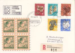 Sonderstempel A. 1043 mowo Bern 1966 mit SBK J210 - J214