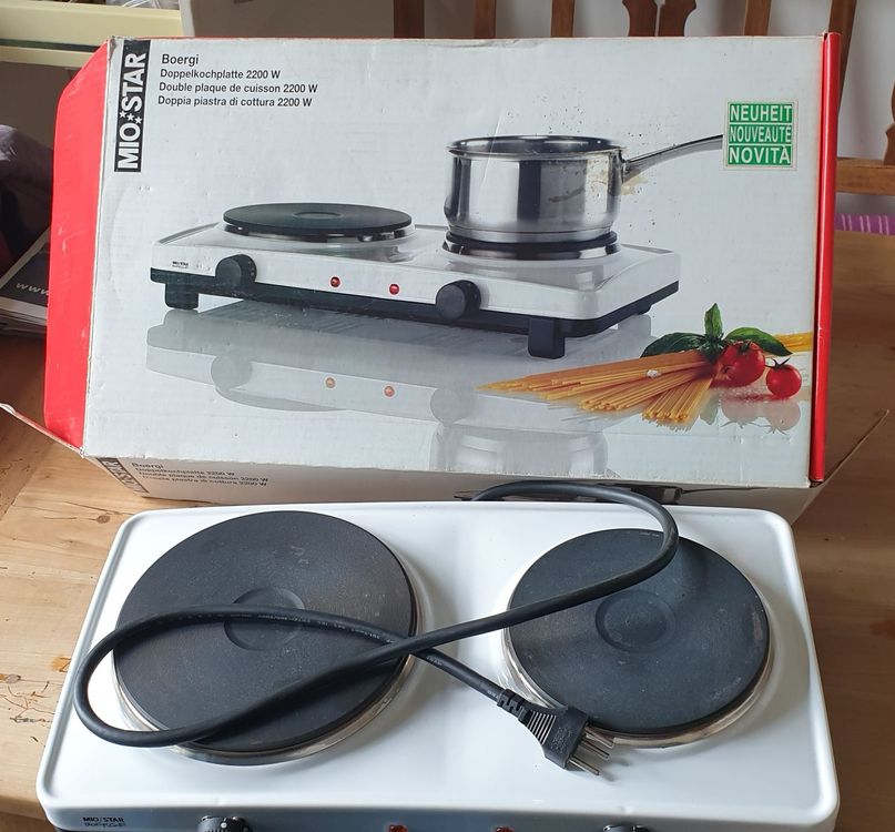 Plaque De Cuisson Double Rommelsbacher Eltac DK 28 - 2250 W - Plaques ø145 Mm (750 W) Et ø180 Mm (1500 W) - Thermostat Réglable - 10