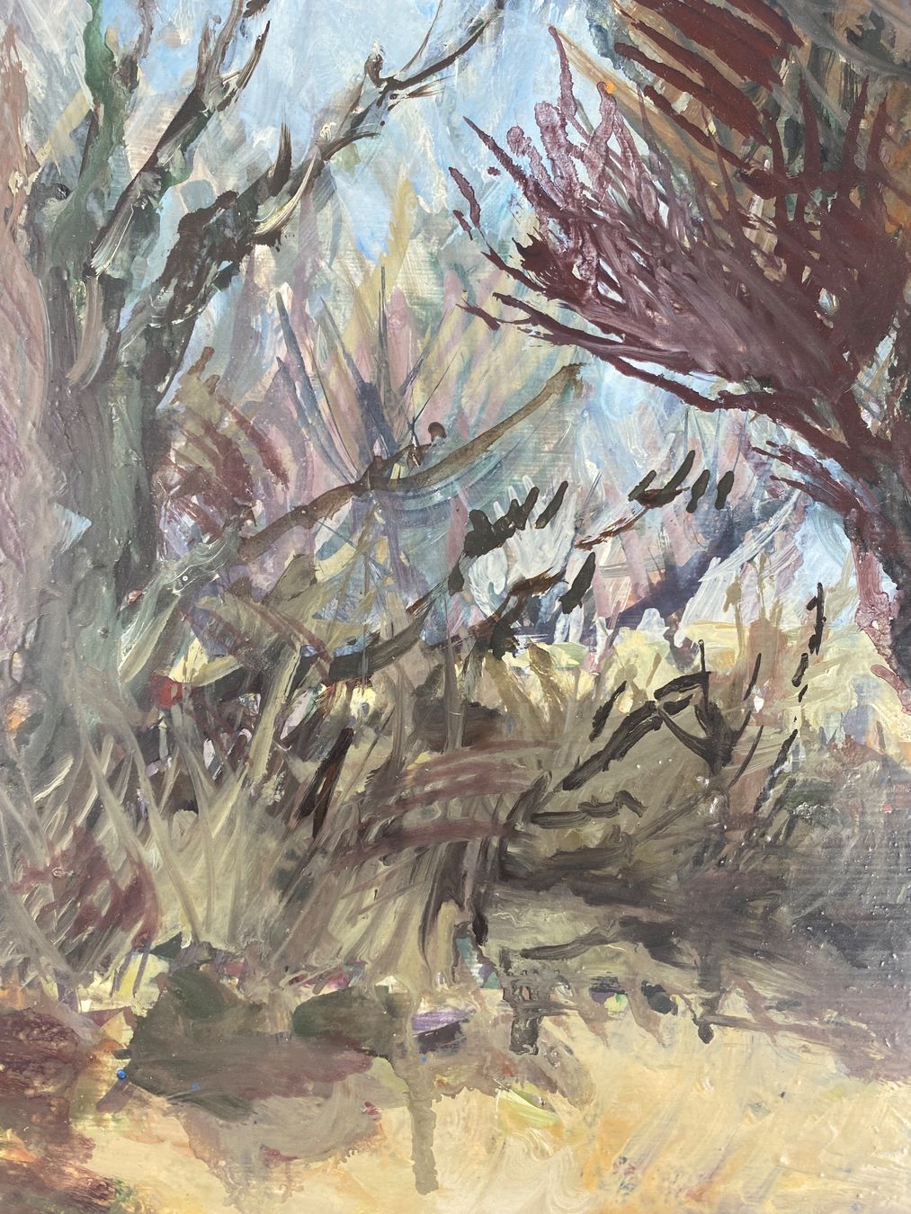Dipinti: Hanns Studer - Waldlandschaft von 1948 – Usato da Basel venduto da bigmbh 4