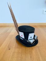 Zylinder Hut mit Federn und Brille für Fasnacht/Halloween 🎩