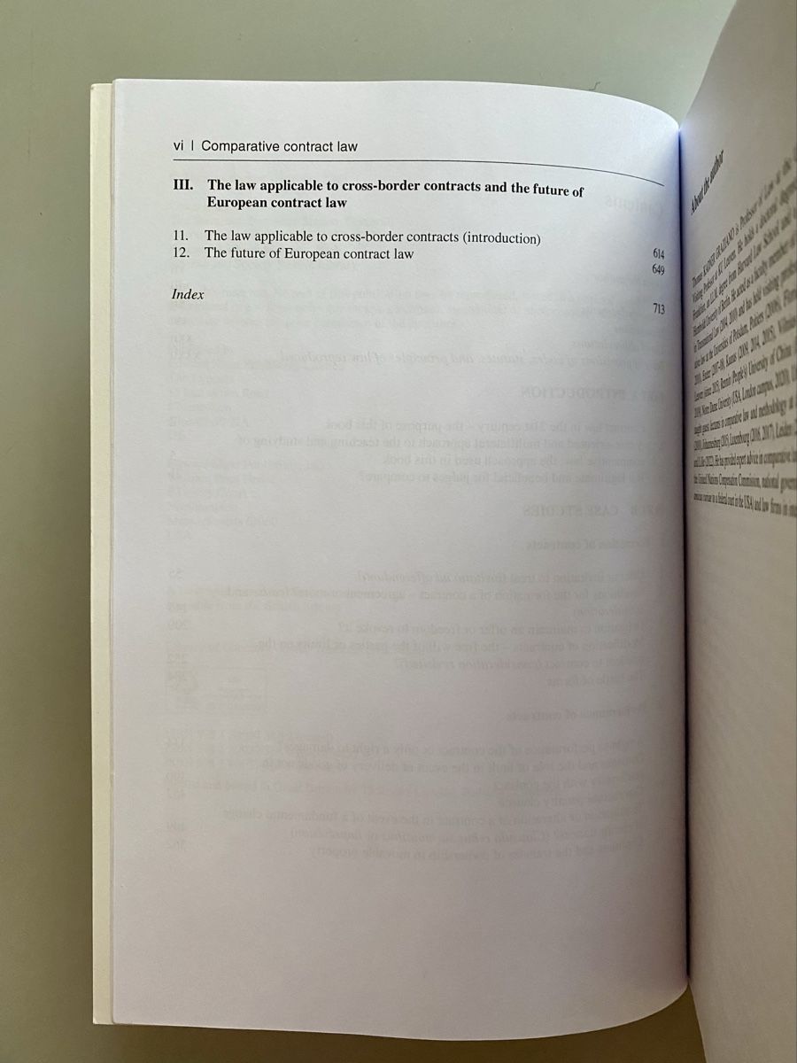 Livres: Comparative Contract Law - Thomas Graziano (3rd edition) – D'occasion à Genève par Januacoeli 3