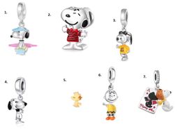 Snoopy oder Woodstock Anhänger Charm, Pandora kompatibel