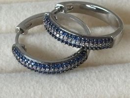 Luxus Elegante Ohrstecker Ohrschmuck  Farbe:Silber Zirkonia