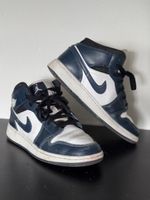 Jordan 1 Mid, Navy Blau/Weiss, Gr. 37.5