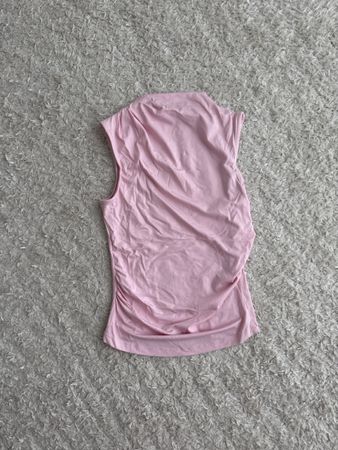 Stradivarius Top Rosa Rollkragen Ärmellos, Gr. S 