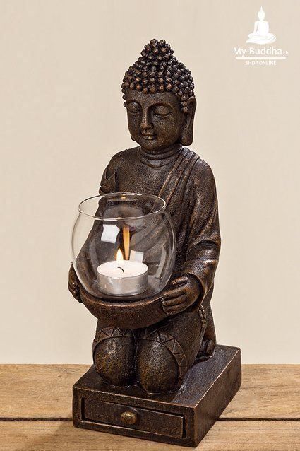Figuren: Buddha-Windlicht 29 cm – Neu und originalverpackt aus Männedorf von AKASHA