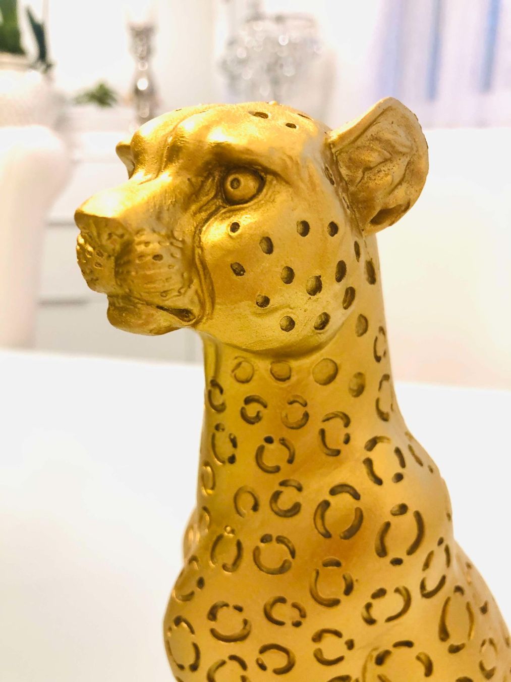 Statuette: Goldener Deko Gepard NEU Figur – Nuovo e nell'imballaggio originale da Bern venduto da Miraitrading 1