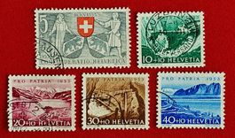 PRO PATRIA SATZ 61 - 65 Z.T. SCHÖNE STEMPEL 1953