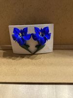 Enzian Anstecker Ohrenstecker Klammer Enzianblau