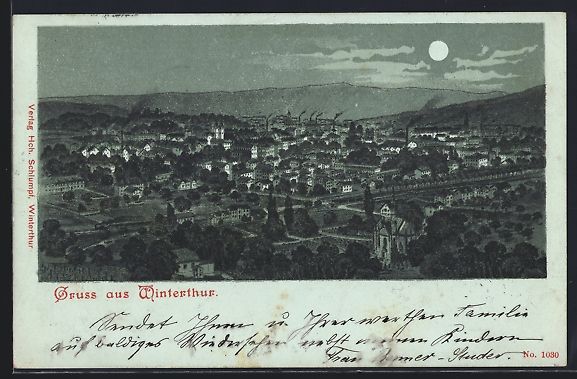 Cartes postales: Mondschein-Lithographie Winterthur, Teil – D'occasion à Berlin par bartko-reher