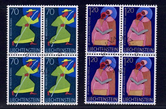 Tutti i francobolli: LIECHTENSTEIN  4er Blocks 1967 – Nuovo (secondo la descrizione) da Pfäffikon ZH venduto da Romulus 3