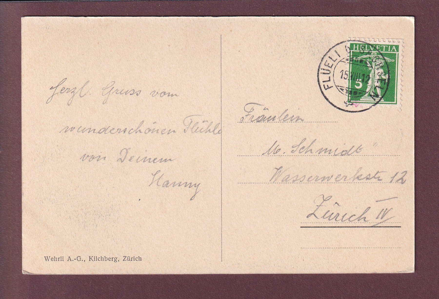 Cartes postales: FLÜELI-RANFT - Hotel Nünalphorn - 1912 – D'occasion à Pully par nicecards 1