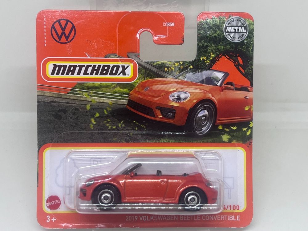 Matchbox Volkswagen Beetle Cabriolet 2019 - Miniature 1/64 - Modèle Collection 118/125 - Métal Et Plastique