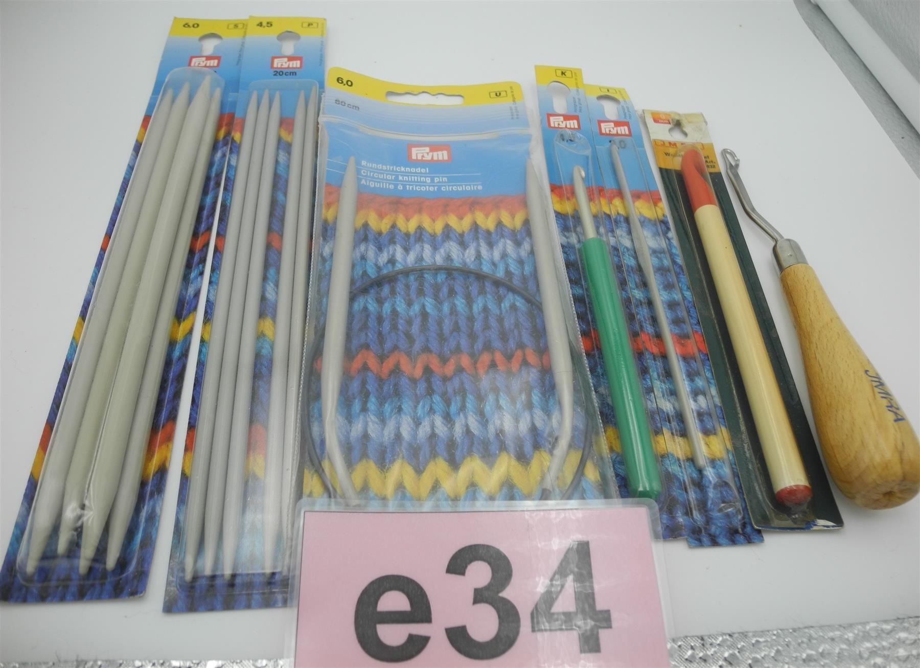 Nadeln: 3 Stricknadeln + 4 Häckel, Nr. e34 – Neu und originalverpackt aus Kottwil von Crazyrolf