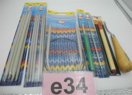 3 Stricknadeln + 4 Häckel, Nr. e34