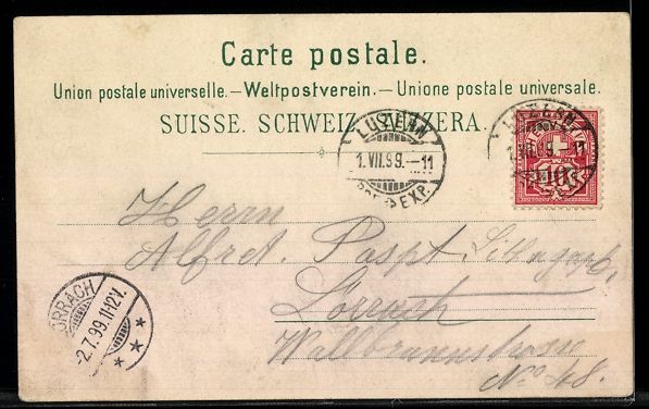 Cartoline postali: AK Luzern, Panorama und Löwendenkmal – Usato da Berlin venduto da bartko-reher 1