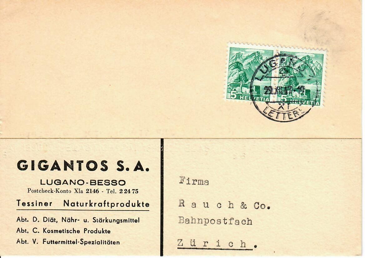 Alle Briefmarken: PK, Lugano - Besso – Gebraucht aus Hochdorf von Ziegel-16