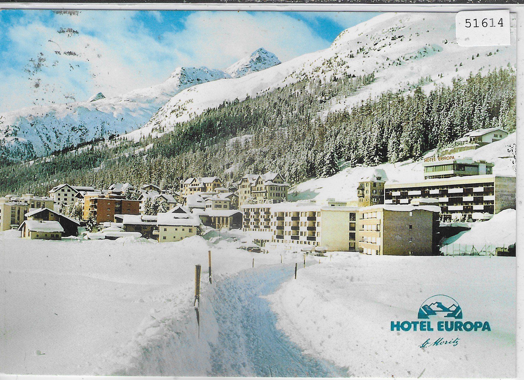 Cartes postales: Hotel Europa St. Moritz im Winter - Champfer – D'occasion à Ettingen par Kartenplanet