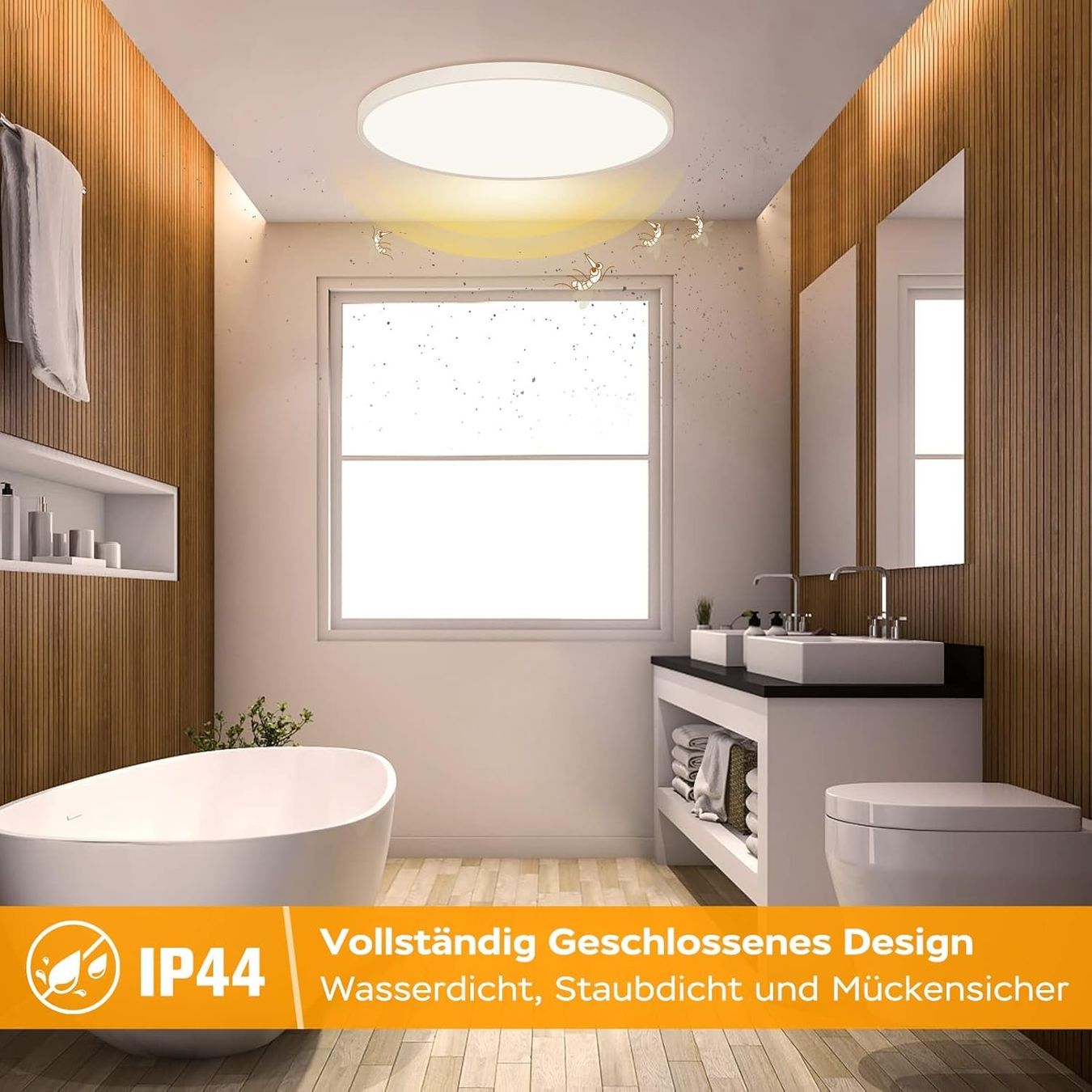 Lustres & lampes de plafonds: LED Deckenleuchte 24W Flach Rund IP44 Warmweiß 30cm Bad – Neuf avec emballage d'origine à Hallau par Sale50OFF 3