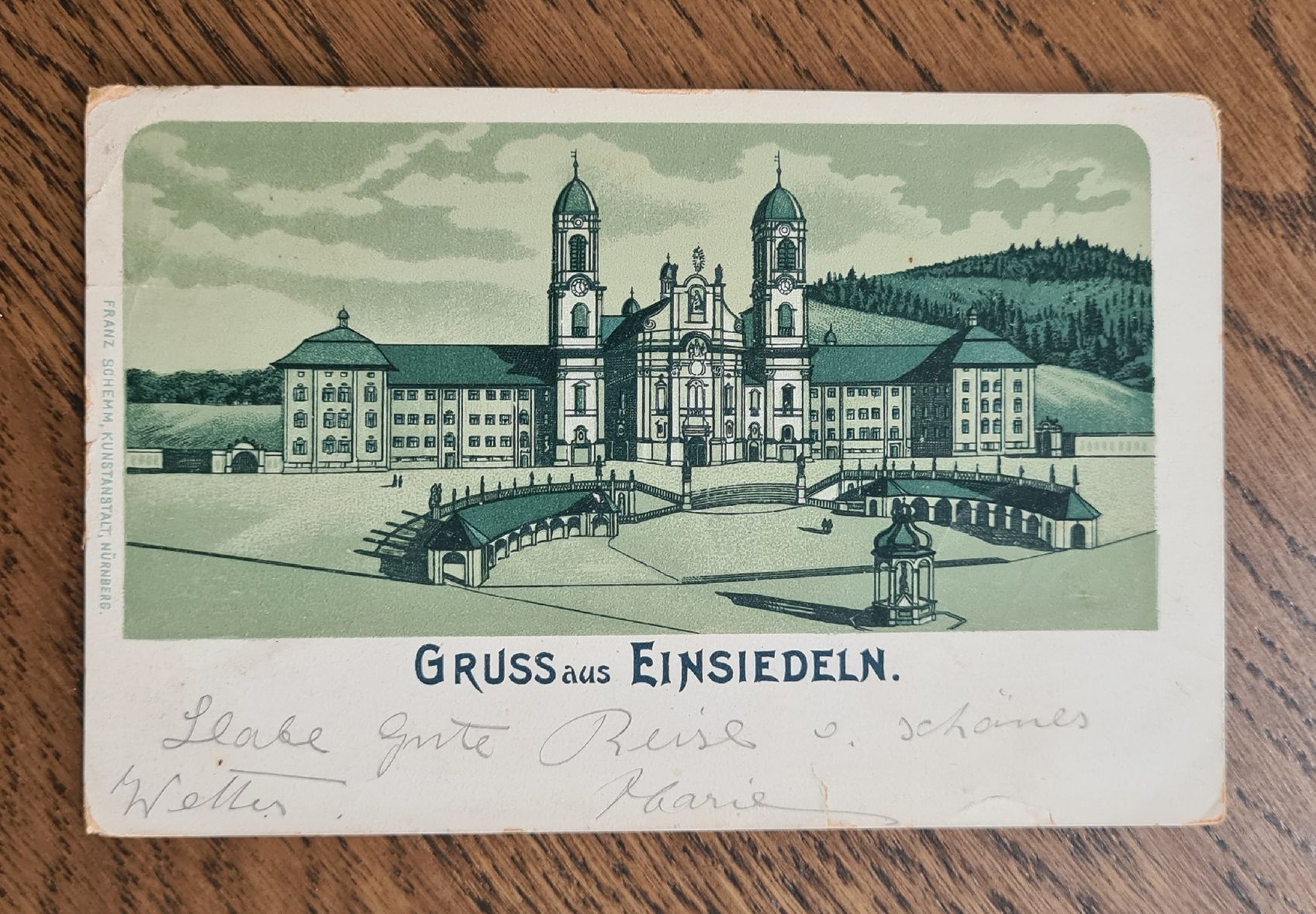 Cartoline postali: Gruss aus Einsiedeln 1908 – Usato da Ebikon venduto da Donar50