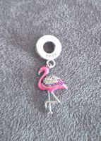 Silber Charm Flamingo rosa +Garantie
